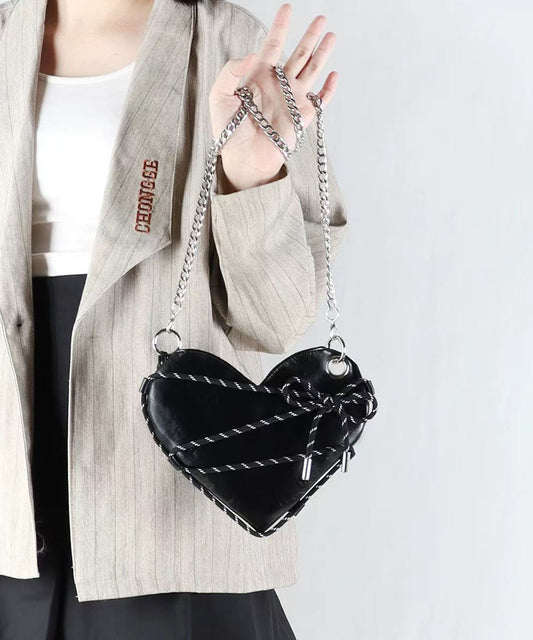 Magnifiques sacs à bandoulière en similicuir noir en forme d'amour - Amawinc