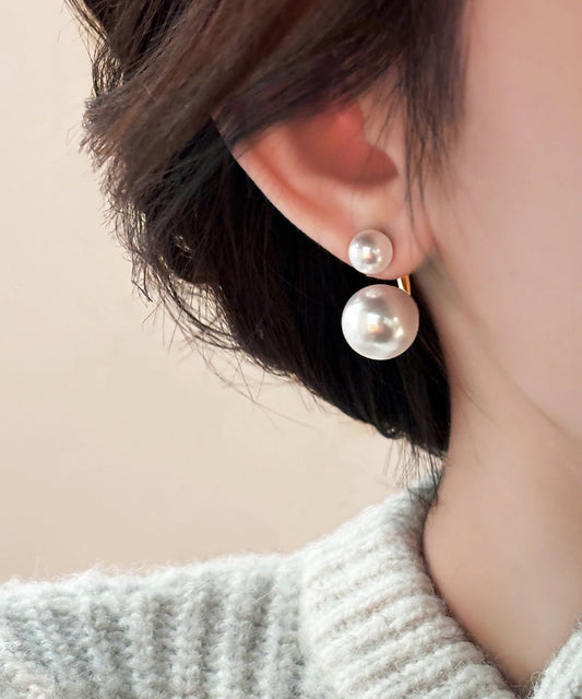 Magnifiques boucles d'oreilles créoles en alliage de cuivre doré et perles - Amawinc