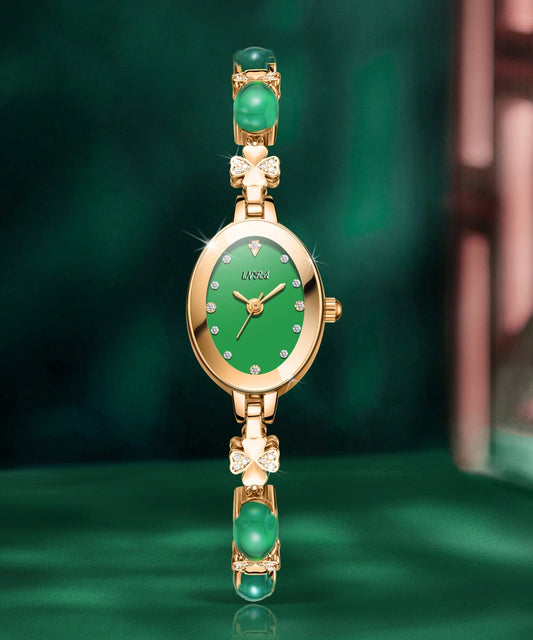 Belles montres en alliage de zircon vert et verre trempé - Amawinc