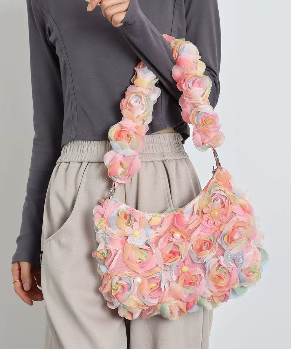Magnifiques sacs à bandoulière pour femmes à bordure festonnée rose - Amawinc