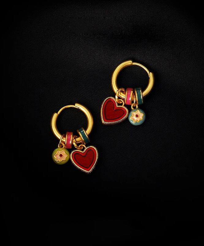 Magnifiques boucles d'oreilles créoles à pampilles en argent sterling surdoré arc-en-ciel - Amawinc