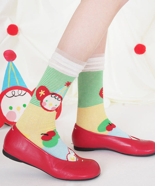 Chaussettes mi-mollet fines et respirantes à motifs de dessins animés - Amawinc