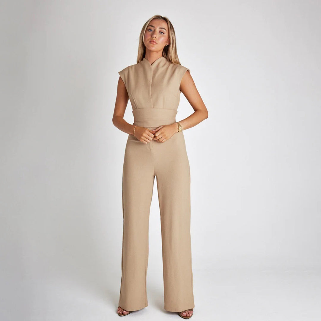 Amawinc Combinaison Sans Manches Femme Élégante À Taille Ajustable Pantalon Large Évasé