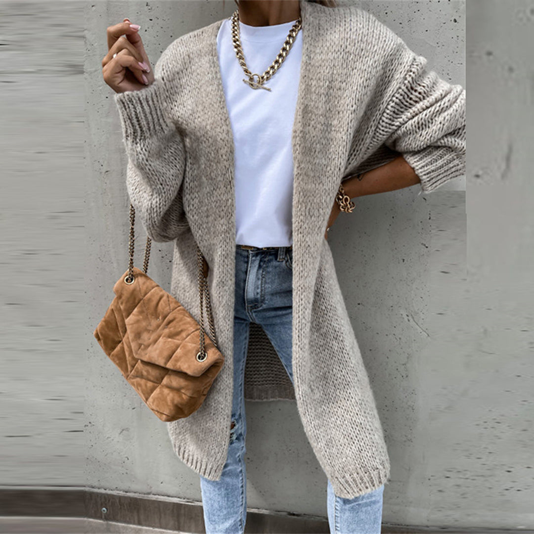 Cardigan Long Ouvert Devant Pour Femme À Drapé Décontracté Et Confortable Pour Superposer Au Quotidien