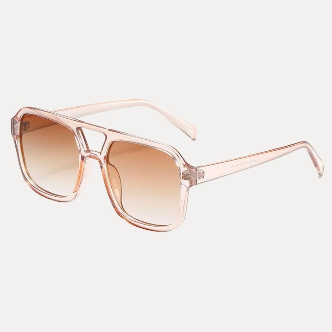 Lunettes de Soleil Carrées Bella Luxe Écaille de Tortue Verres UV400 Pont Double pour Femme