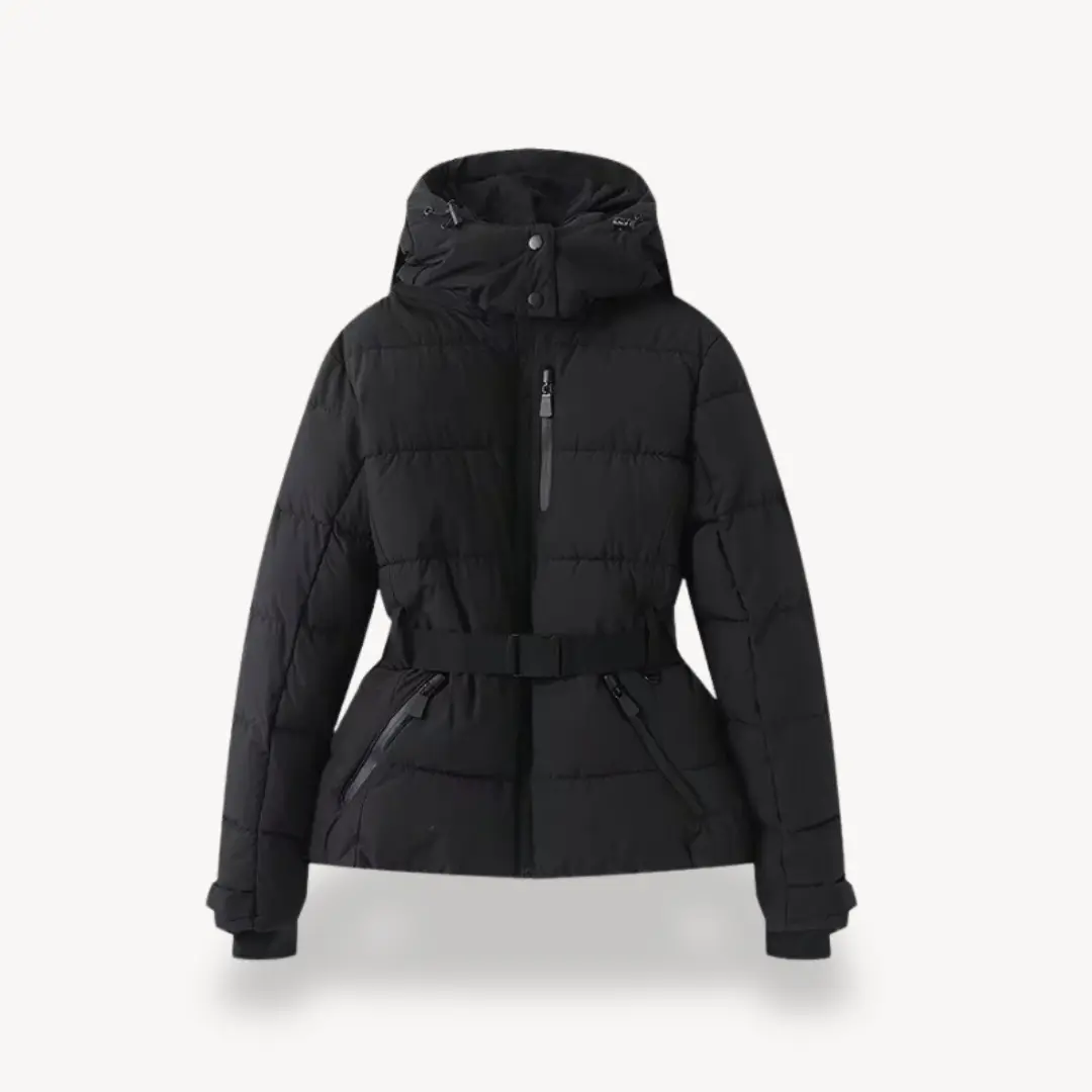 Doudoune Matelassée Ceinturée Pour Femme Imperméable Résistante Avec Capuche Détachable Chaude Chic