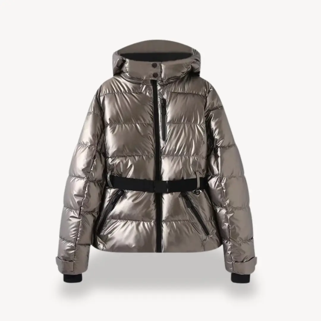 Doudoune Matelassée Ceinturée Pour Femme Imperméable Résistante Avec Capuche Détachable Chaude Chic