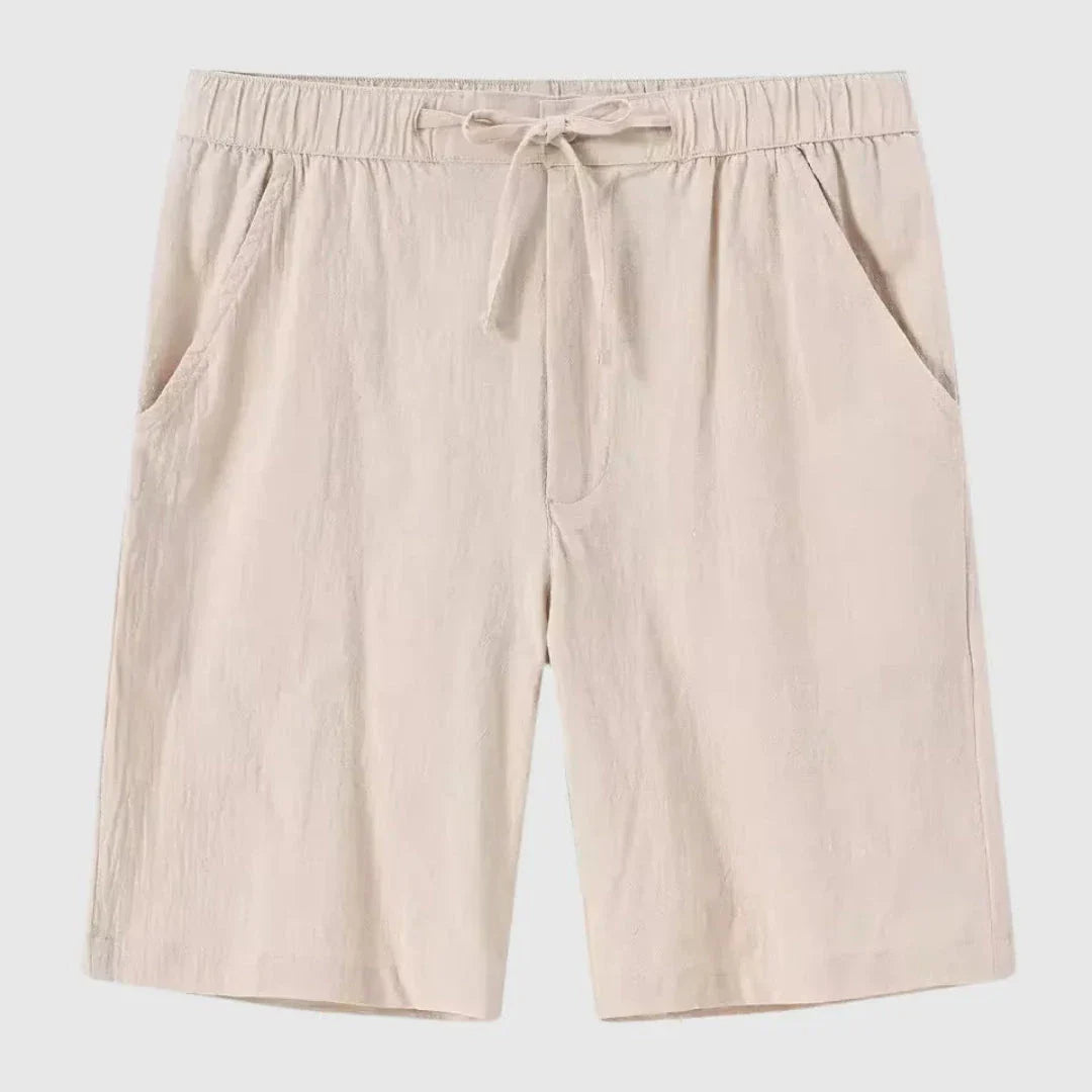 Shorts Décontractés À Taille Moyenne Avec Cordons En Mélange Coton Lin Pour Homme Confort Estival Respirant