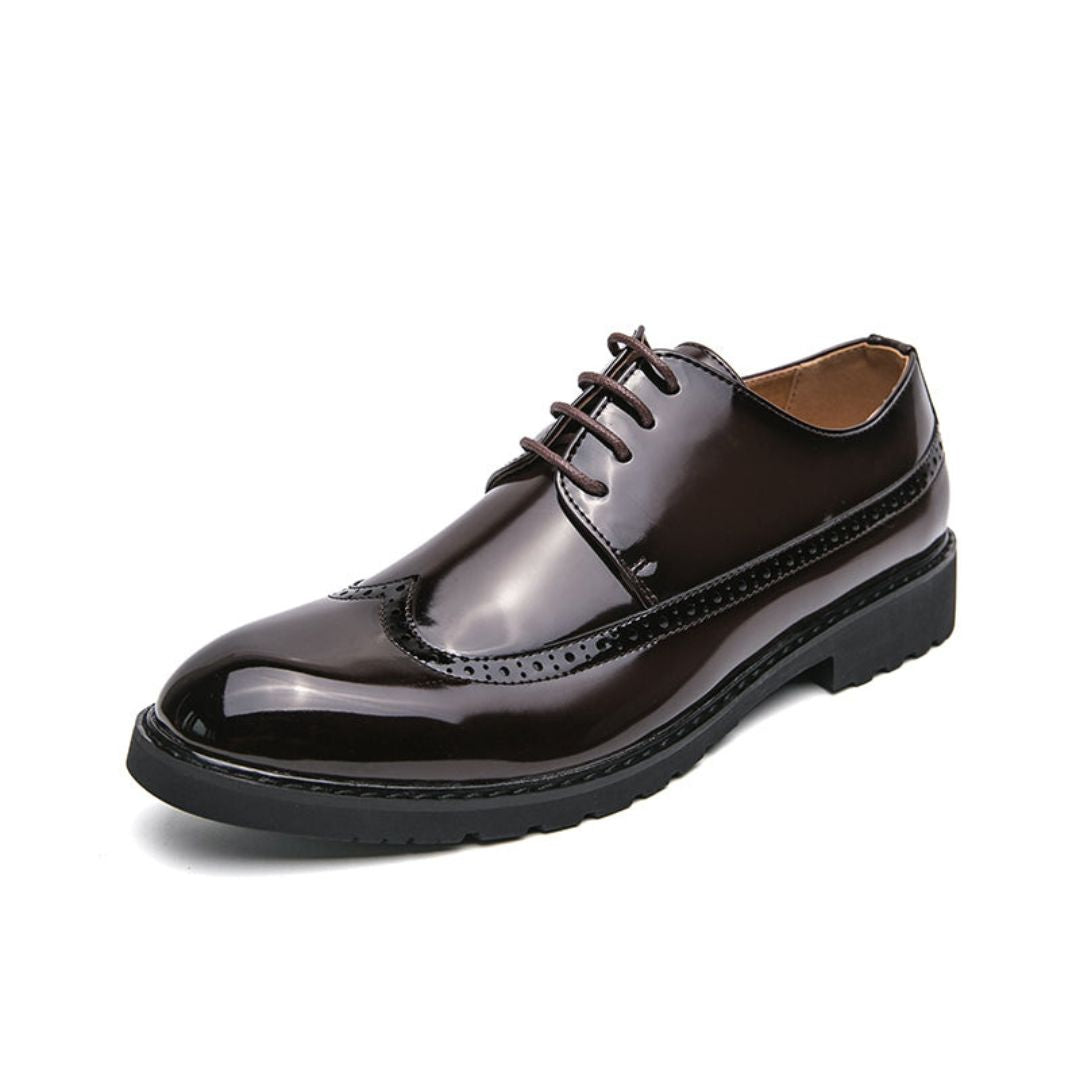 Chaussures Derby Benjamin Amawinc En Cuir Premium Avec Finition Ultra Brillante Pour Hommes