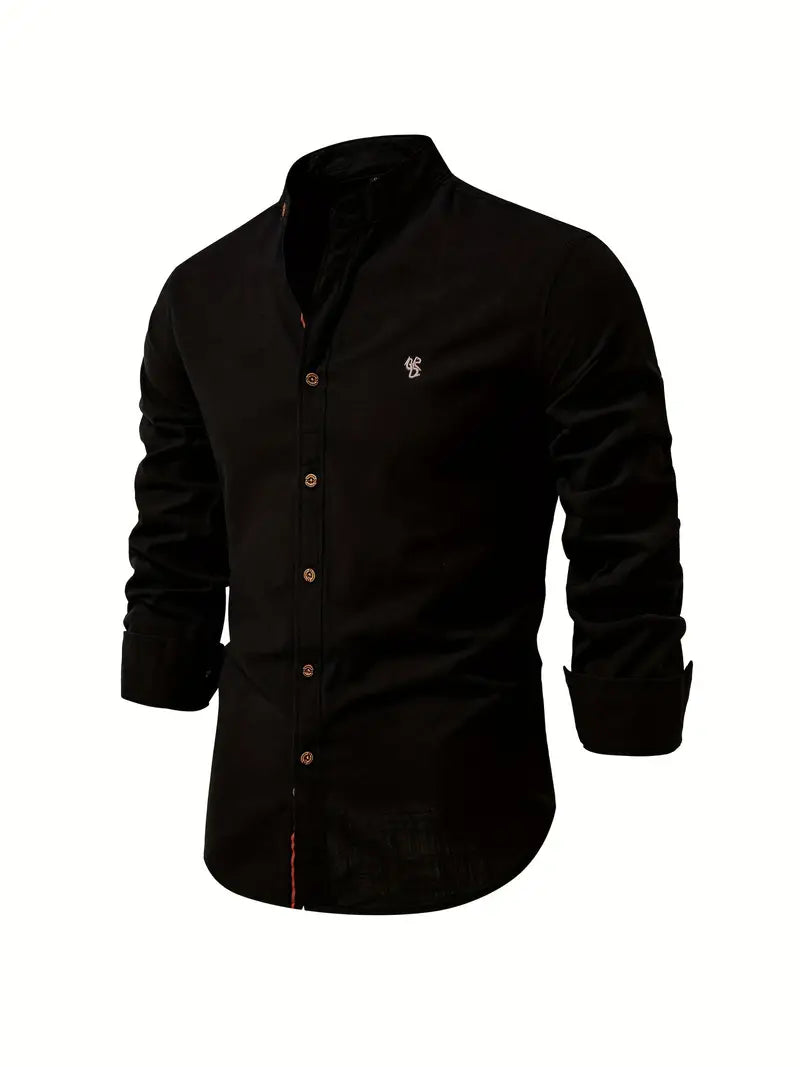 Chemise Homme Slim Fit en Coton Vert à Boutons Avant Respirante pour Printemps Été