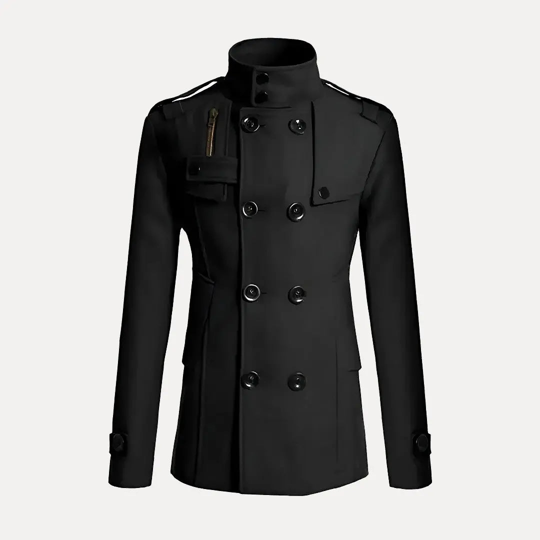 Manteau Trench Homme Bennett Classic Double Boutonnage en Laine Mélange Hiver Pour Travail Ou Voyage