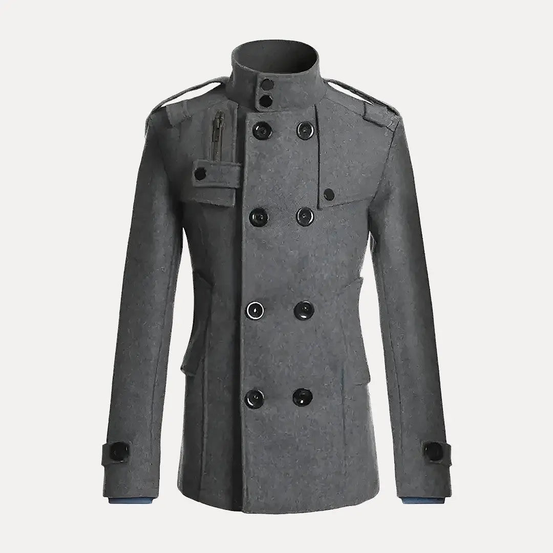 Manteau Trench Homme Bennett Classic Double Boutonnage en Laine Mélange Hiver Pour Travail Ou Voyage