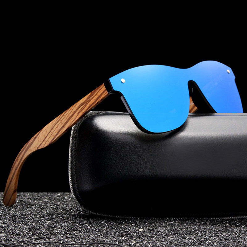 Bergen Lunettes de Soleil en Bois Zebrano Verres Polarisés UV400 Style Sportif Moderne