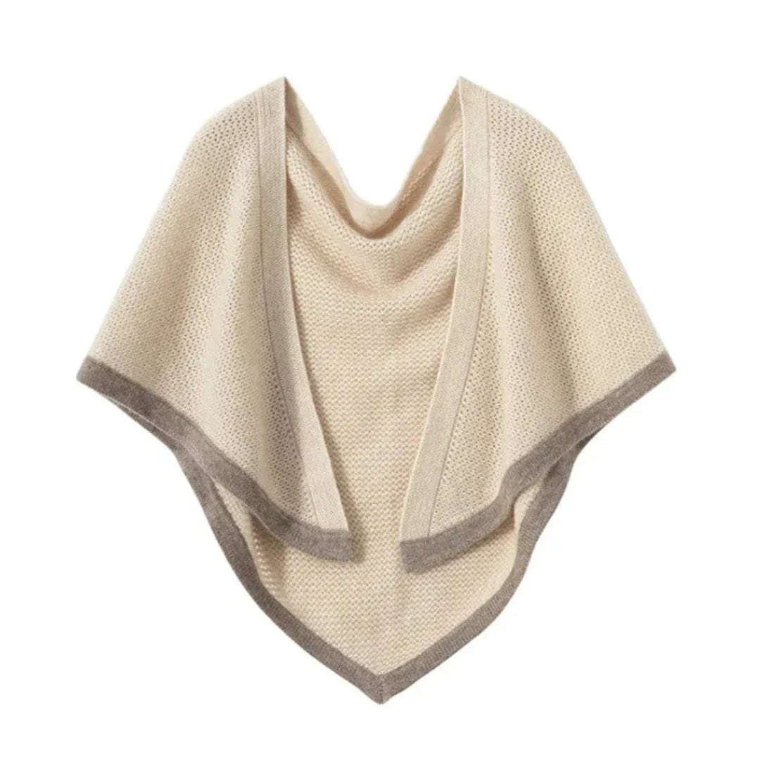 Châle En Cachemire Tricoté Bess Avec Bordure Bicolore Pour Élégance Et Chaleur Inégalée