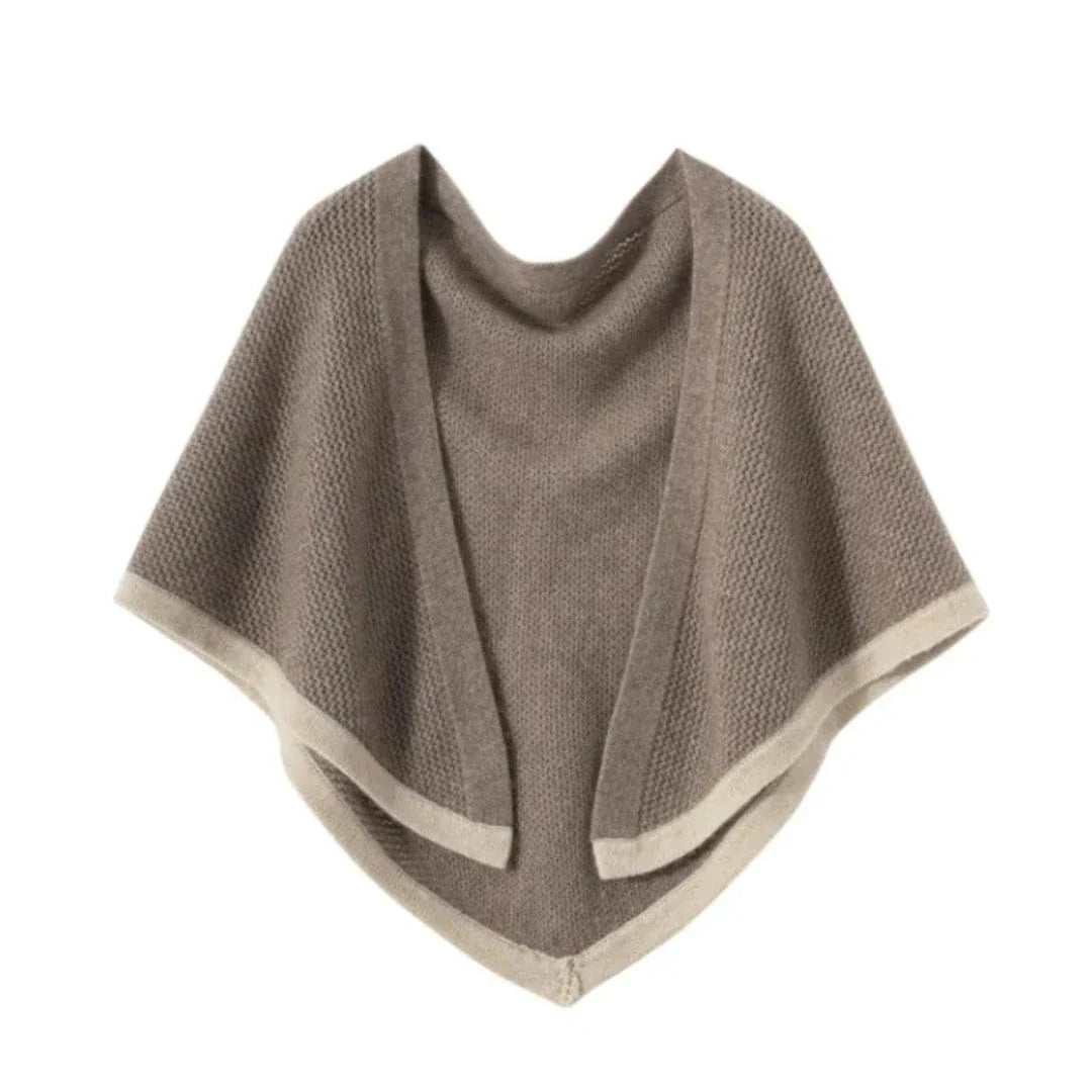 Châle En Cachemire Tricoté Bess Avec Bordure Bicolore Pour Élégance Et Chaleur Inégalée