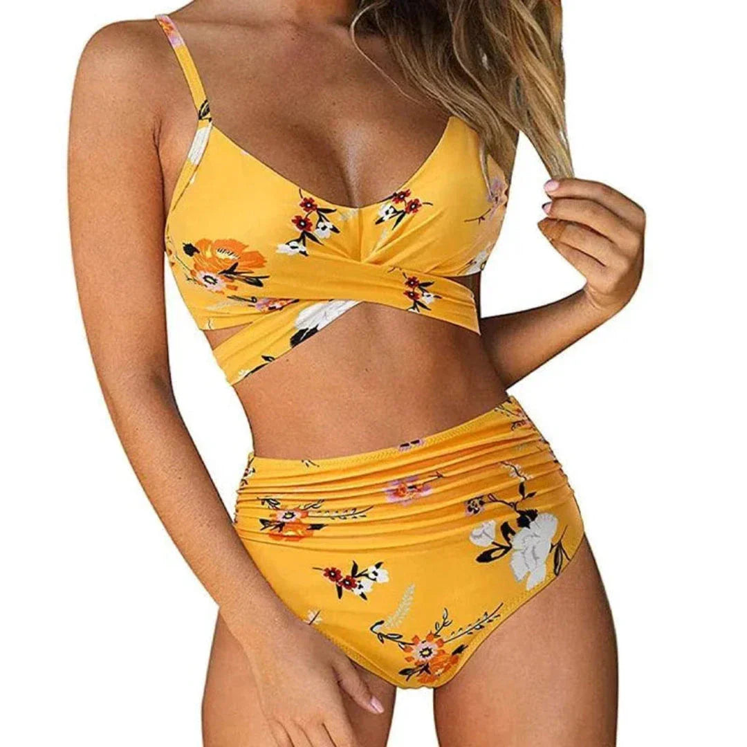 Ensemble Bikini Taille Haute Bianca CrissCross Wrap Pour Silhouette Flatteuse Plage Été