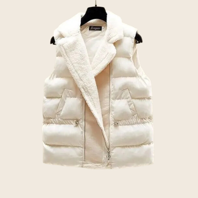 Ensemble Tricot Bianca Pull Col Roulé Pantalon Large Torsadé Gilet Doublé Polaire