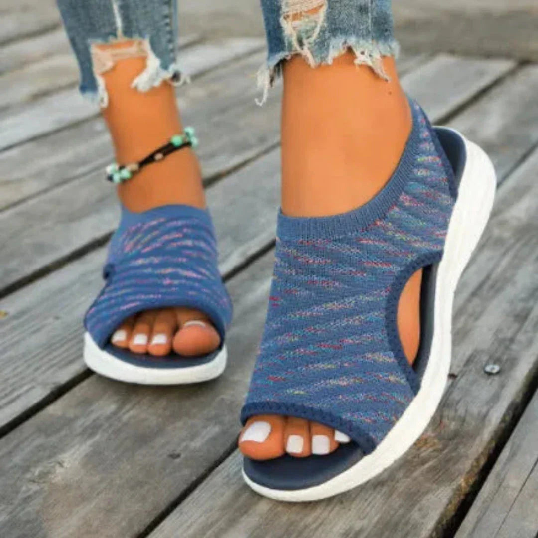 Sandales Femme À Bout Ouvert En Maille Respirante À Enfiler BreezeFlex Confort Tout Au Long De La Journée