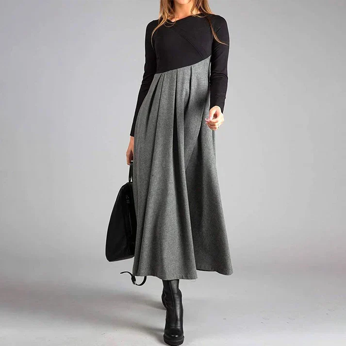 Elegantes Maxikleid Bianka mit langen Ärmeln für den Herbst