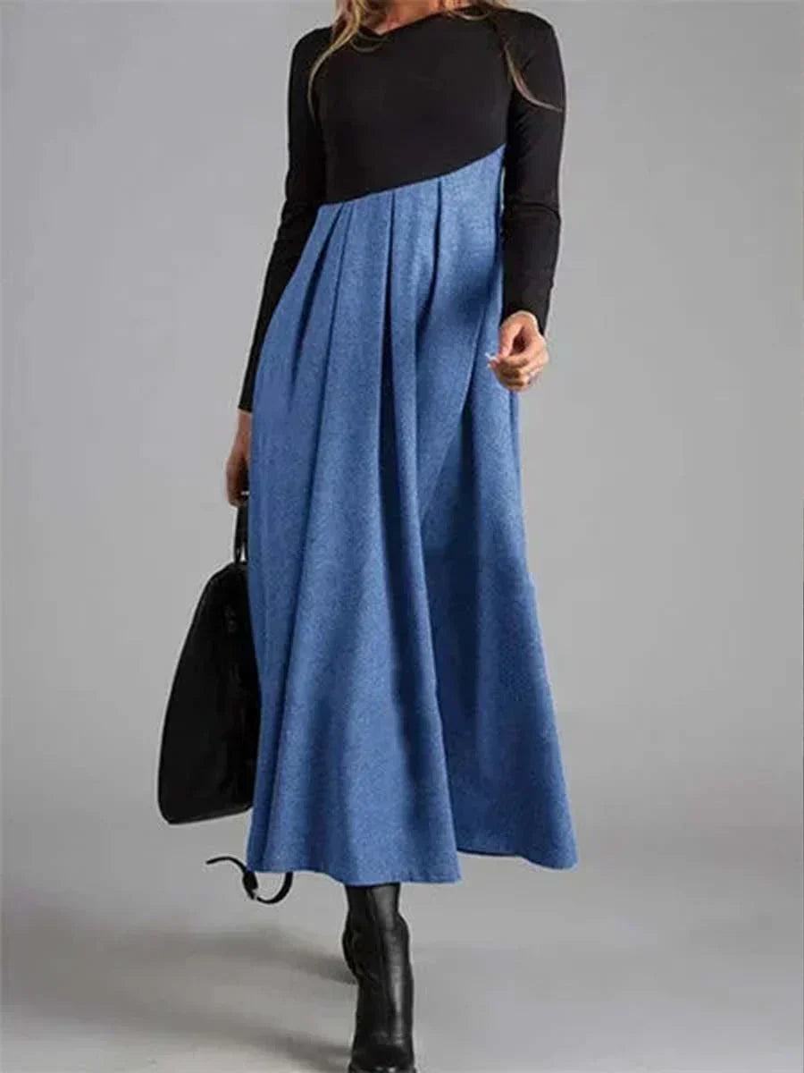 Elegantes Maxikleid Bianka mit langen Ärmeln für den Herbst