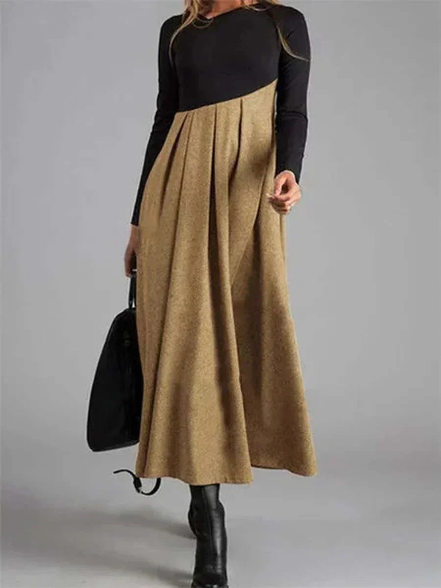 Elegantes Maxikleid Bianka mit langen Ärmeln für den Herbst
