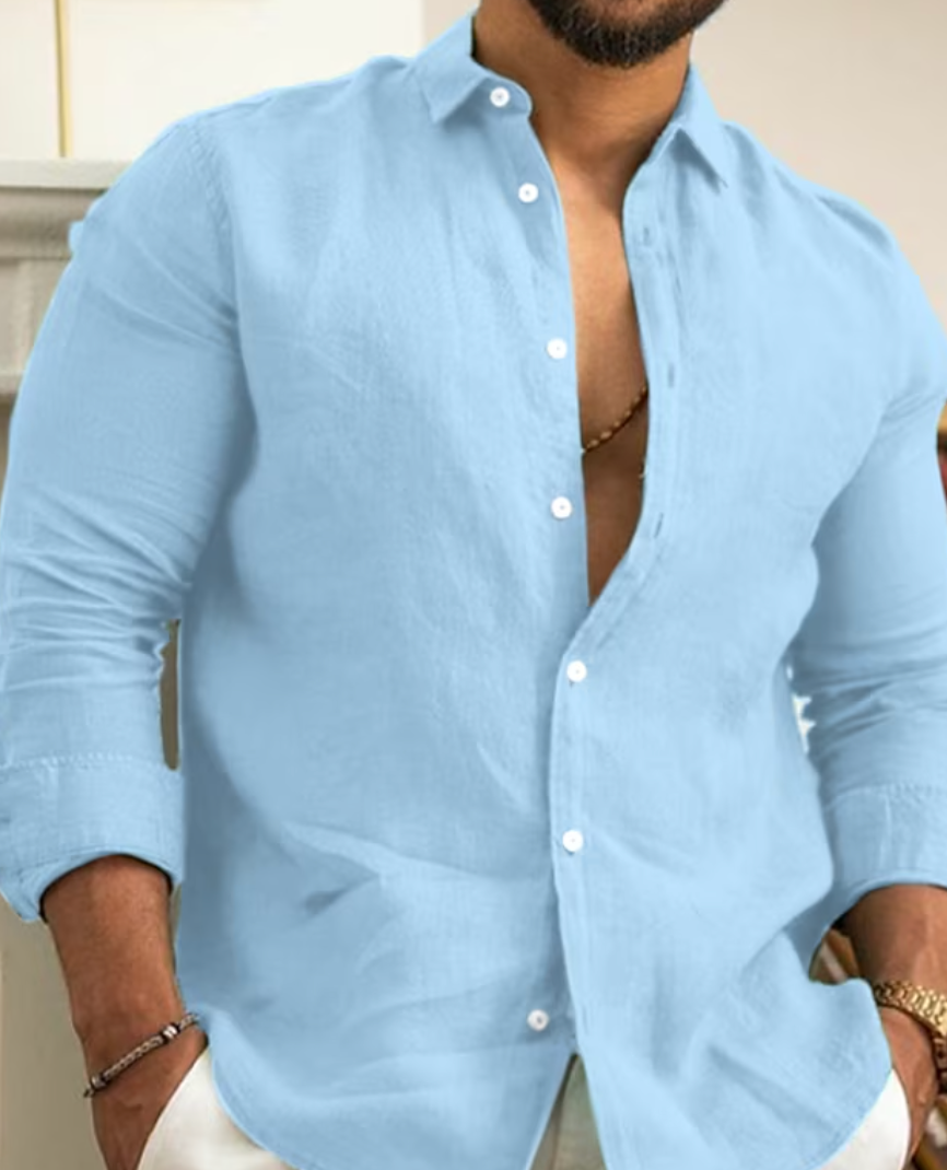 Chemise Homme Slim Fit Respirante Légère Idéale Été Décontractée Avec Boutons Classiques