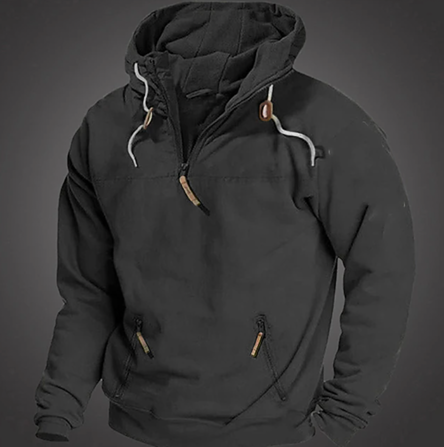 Sweat À Capuche Décontracté Pour Homme À Manches Longues Avec Cordon Et Poches Zippées Frontales Par Amawinc