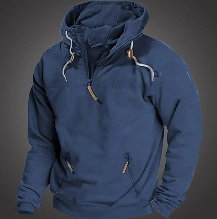 Sweat À Capuche Décontracté Pour Homme À Manches Longues Avec Cordon Et Poches Zippées Frontales Par Amawinc