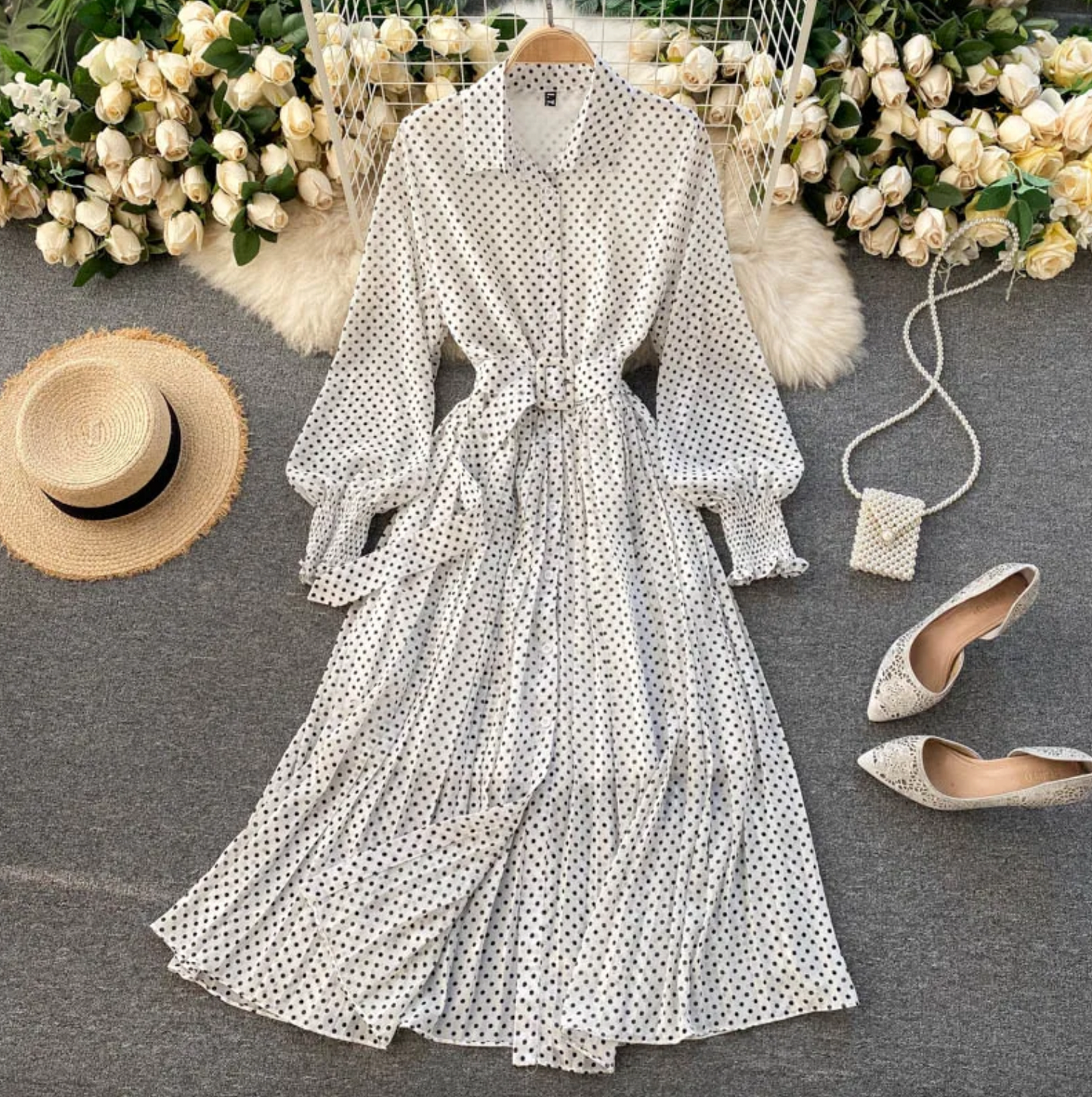 Wickelkleid mit langen Ärmeln und Seitenschlitz für Damen