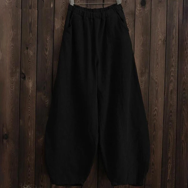 Pantalon Femme À Jambe Large Décontracté Avec Taille Élastique Longueur Pleine Style Décontracté