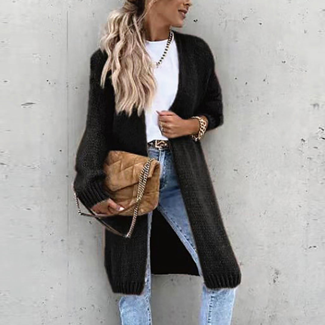Cardigan Long Ouvert Devant Pour Femme À Drapé Décontracté Et Confortable Pour Superposer Au Quotidien