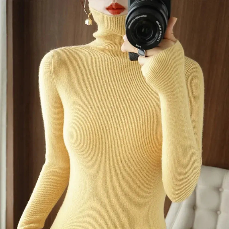 Pull Col Roulé Moderne Pour Femmes Confortable Et Élégant Sans Effort Pour Automne Hiver