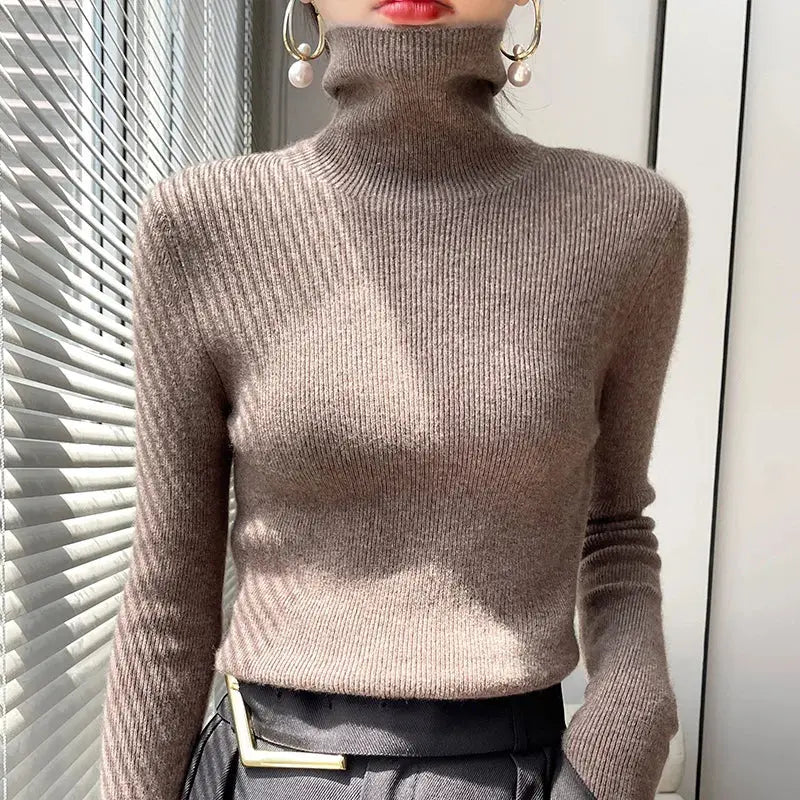 Pull Col Roulé Moderne Pour Femmes Confortable Et Élégant Sans Effort Pour Automne Hiver