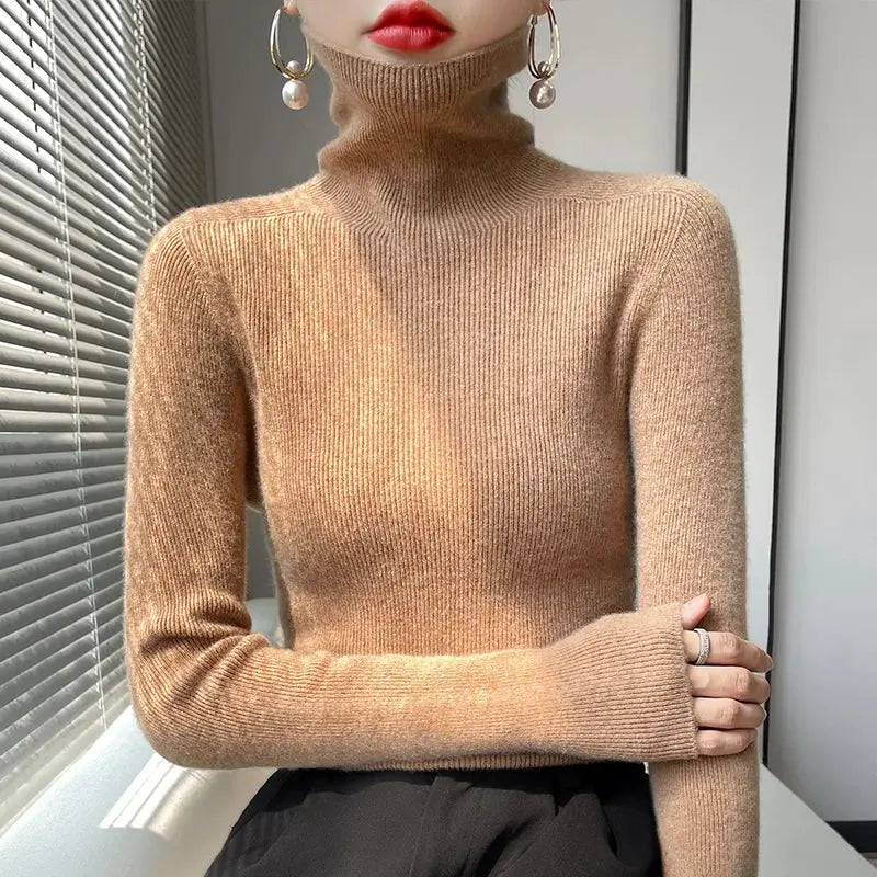 Pull Col Roulé Moderne Pour Femmes Confortable Et Élégant Sans Effort Pour Automne Hiver