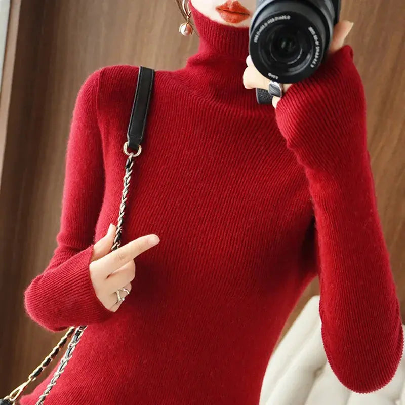 Pull Col Roulé Moderne Pour Femmes Confortable Et Élégant Sans Effort Pour Automne Hiver
