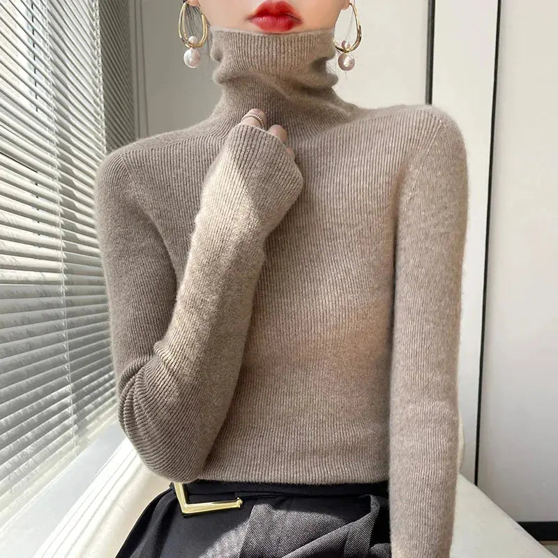 Pull Col Roulé Moderne Pour Femmes Confortable Et Élégant Sans Effort Pour Automne Hiver