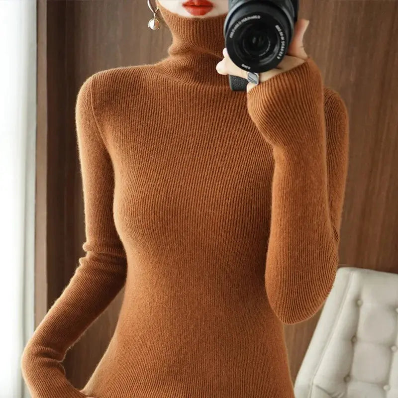 Pull Col Roulé Moderne Pour Femmes Confortable Et Élégant Sans Effort Pour Automne Hiver