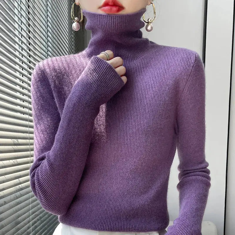 Pull Col Roulé Moderne Pour Femmes Confortable Et Élégant Sans Effort Pour Automne Hiver