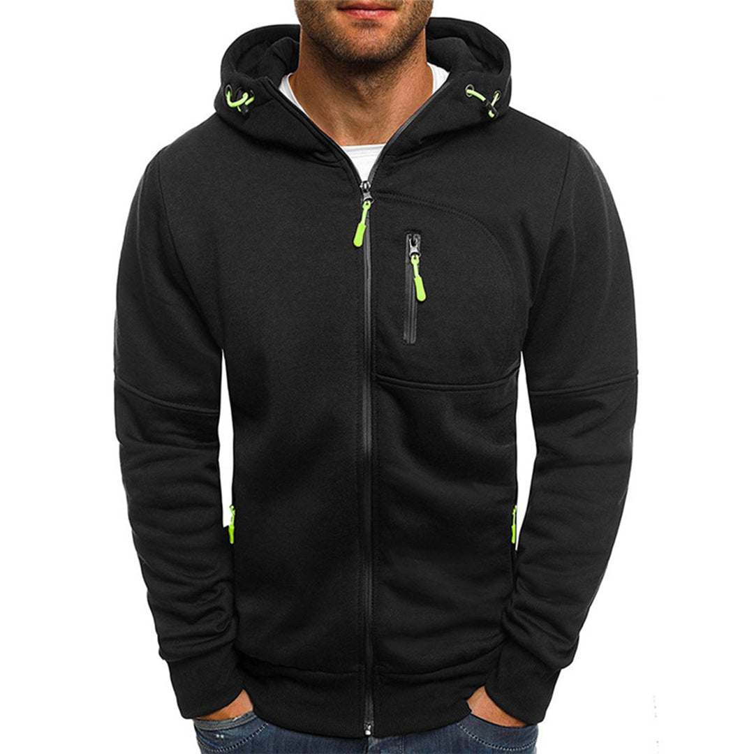 Sweat À Capuche Zippé Intégral Avec Bords Côtés Et Poches Zippées Sécurisées Par Amawinc