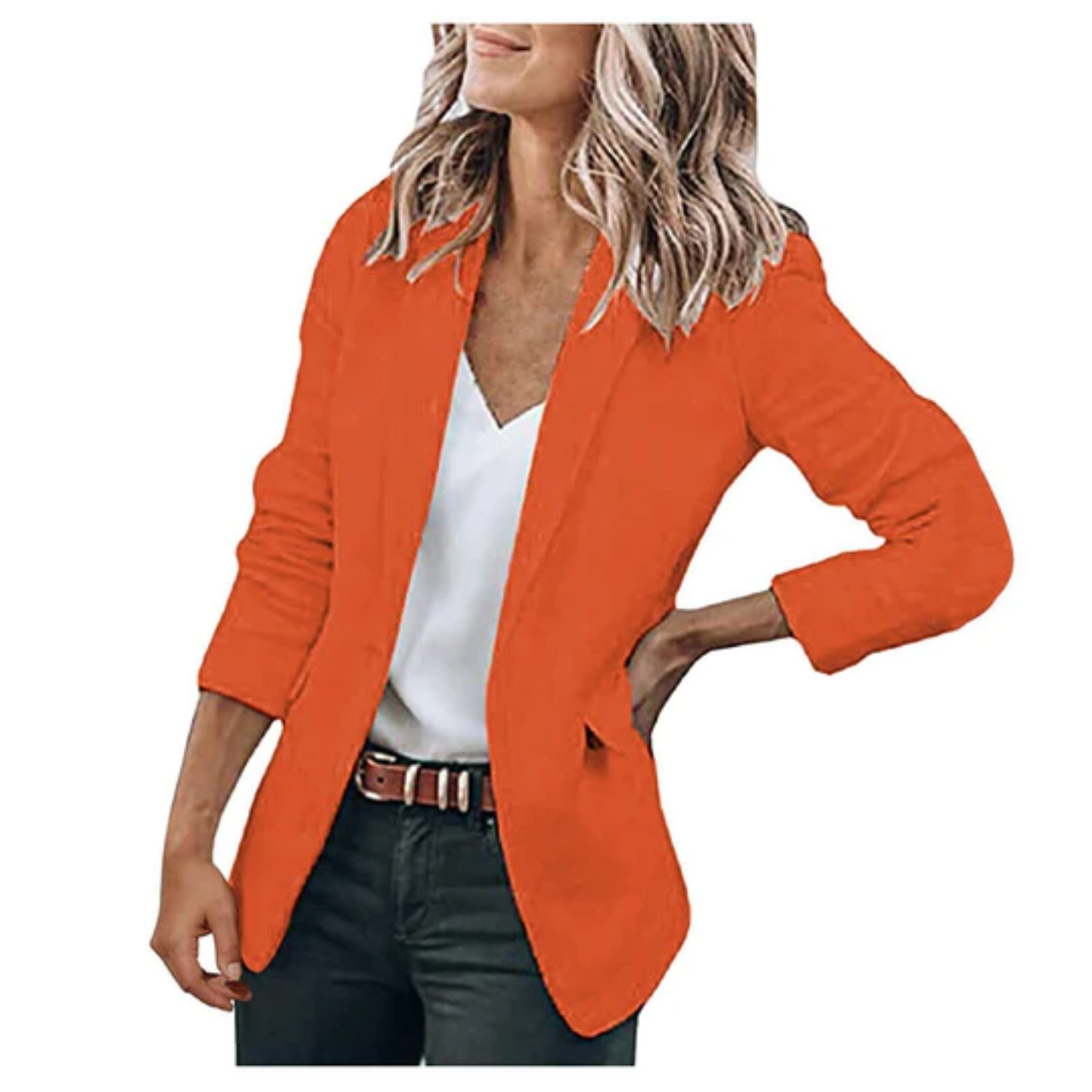 Grace Veste Blazer Ouvert Devant Pour Femme Moderne Polyvalente Travail Élégance Décontractée Chic Professionnel