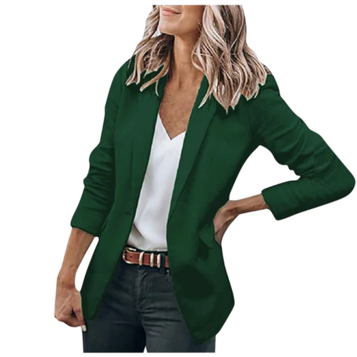 Grace Veste Blazer Ouvert Devant Pour Femme Moderne Polyvalente Travail Élégance Décontractée Chic Professionnel