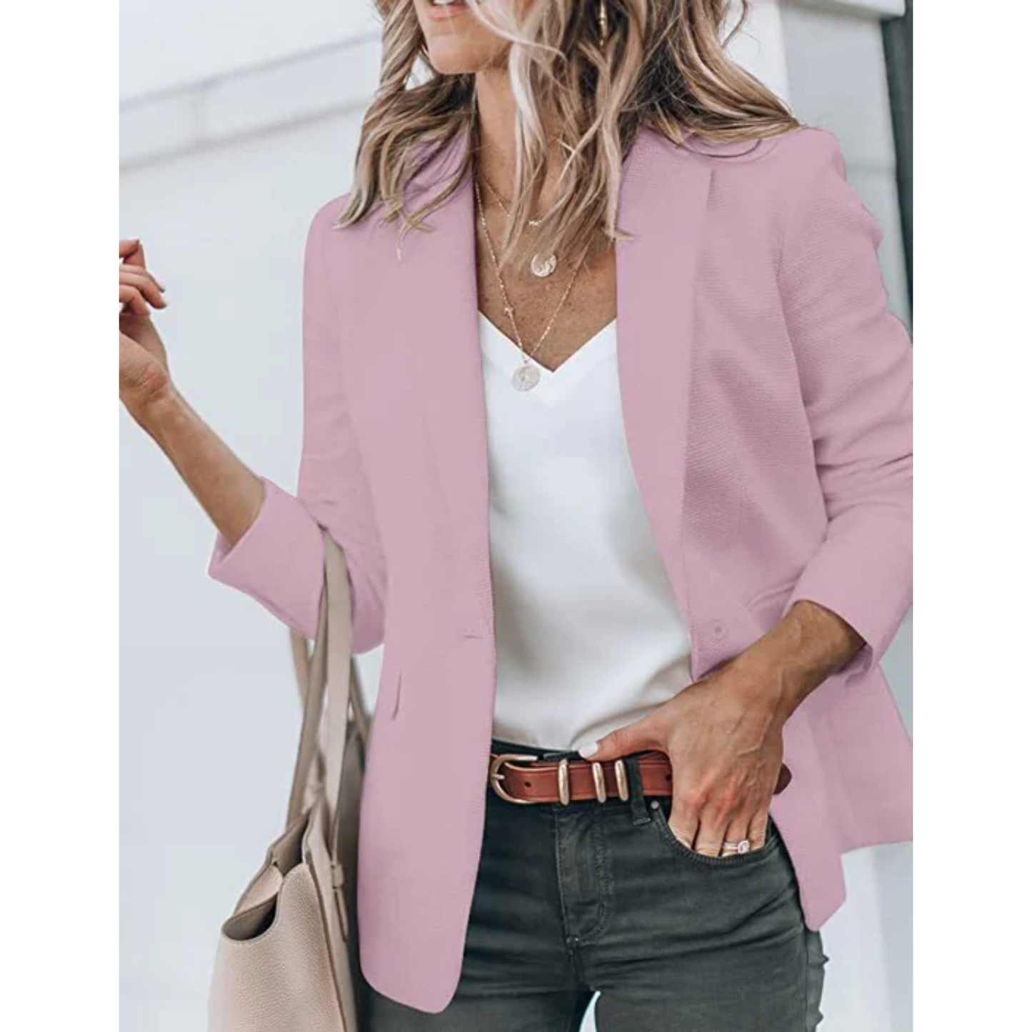 Grace Veste Blazer Ouvert Devant Pour Femme Moderne Polyvalente Travail Élégance Décontractée Chic Professionnel
