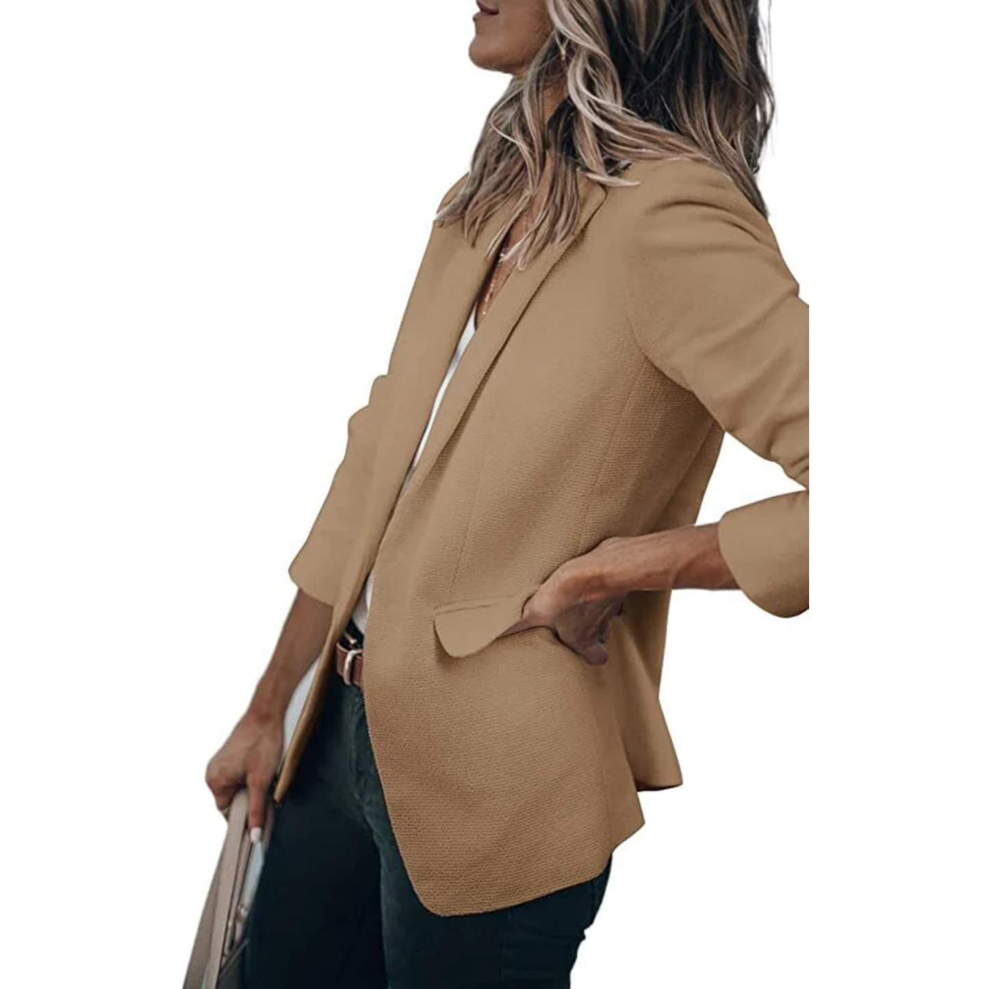 Grace Veste Blazer Ouvert Devant Pour Femme Moderne Polyvalente Travail Élégance Décontractée Chic Professionnel