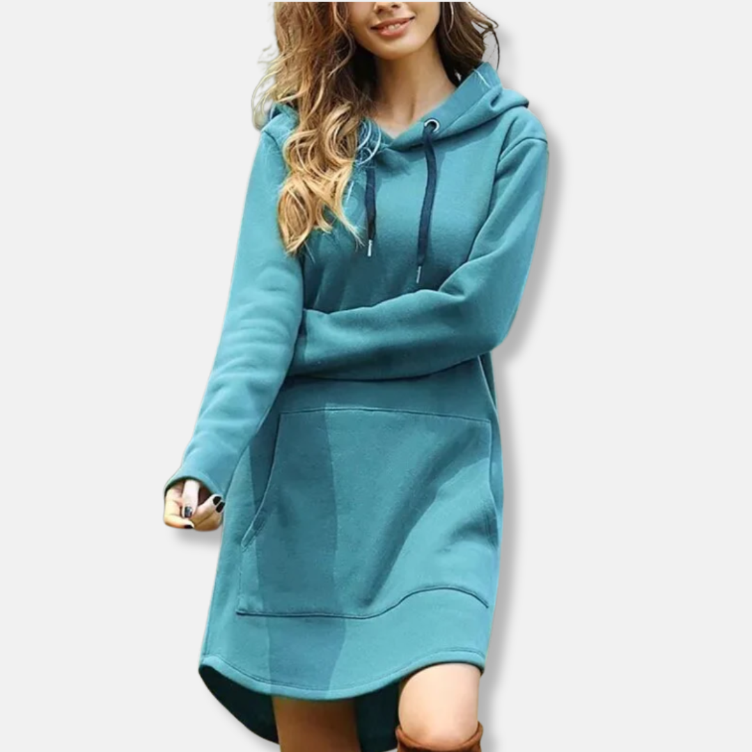 Robe À Capuche Pour Femme Décontractée En Mélange De Coton Avec Poches Et Manches Longues Nordisk Flair