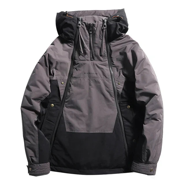 Doudoune Homme Forekast Blanc Avec Capuche Ajustable Coupe Vent Et Résistante À L Eau