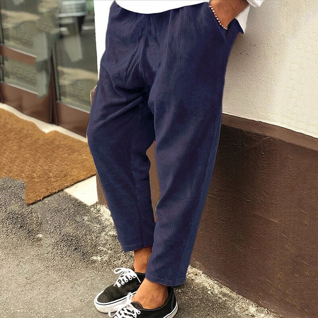 Pantalon Homme Décontracté Coupe Courte À Taille Élastique Avec Coupe Tapered Nordic Flair Amawinc