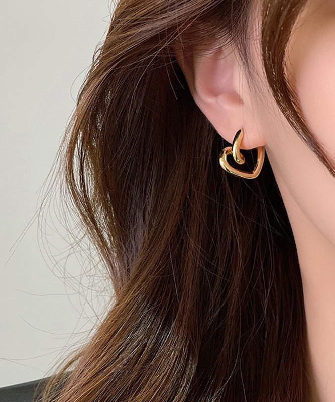 Boucles d'oreilles créoles Boho Love en alliage d'or - Amawinc