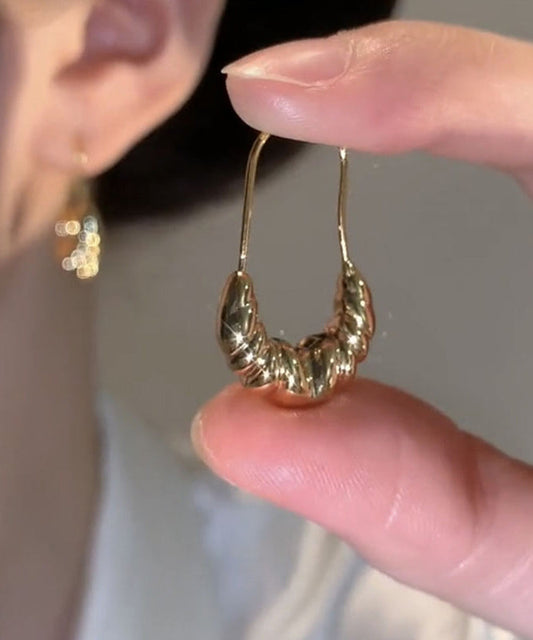 Boucles d'oreilles créoles Boho en forme de croissant avec surdorure en cuivre doré - Amawinc