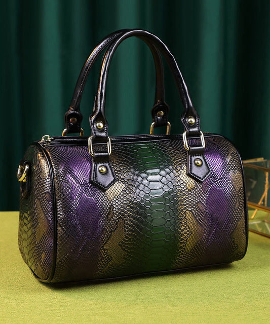 Sac fourre-tout Boho en cuir de veau durable gaufré violet - Amawinc