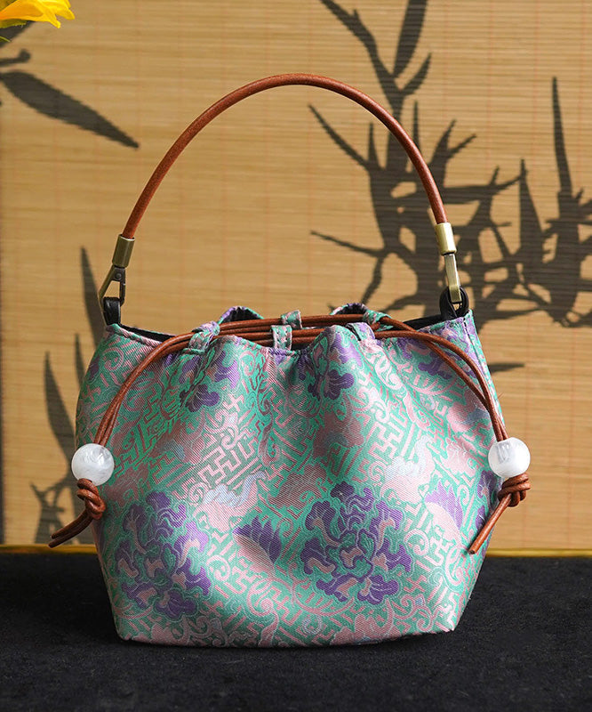 Sac seau en soie à cordon de serrage et imprimé bohème polyvalent - Amawinc